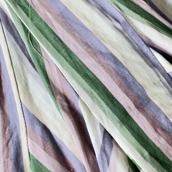 Current Air Linen Blend NWT Pastel Stripe Skater Skirt M Anthropologie Boho - Picture 6 of 8